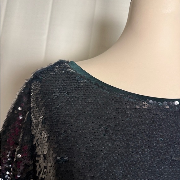 Stacy London Green Sequin Oversized Blouse - Picture 4 of 9